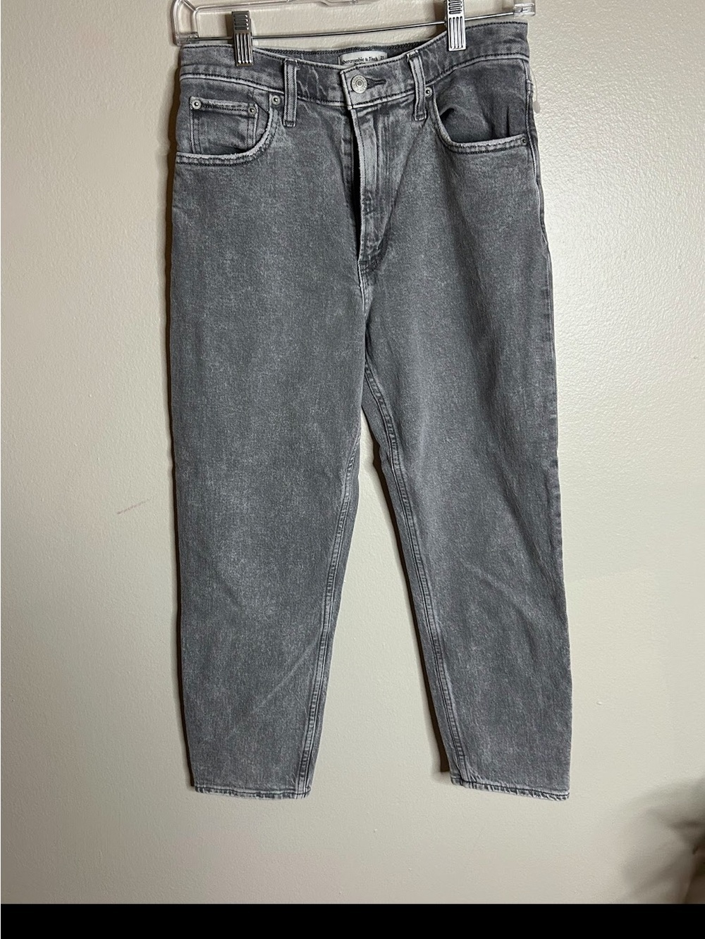 Abercrombie Fitch Jeans WOmens 4 27 Short Light Gray Mom High Rise Casual